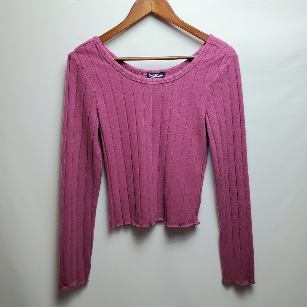 Freshman Junior's Plush Ribbed Top- Red Violet